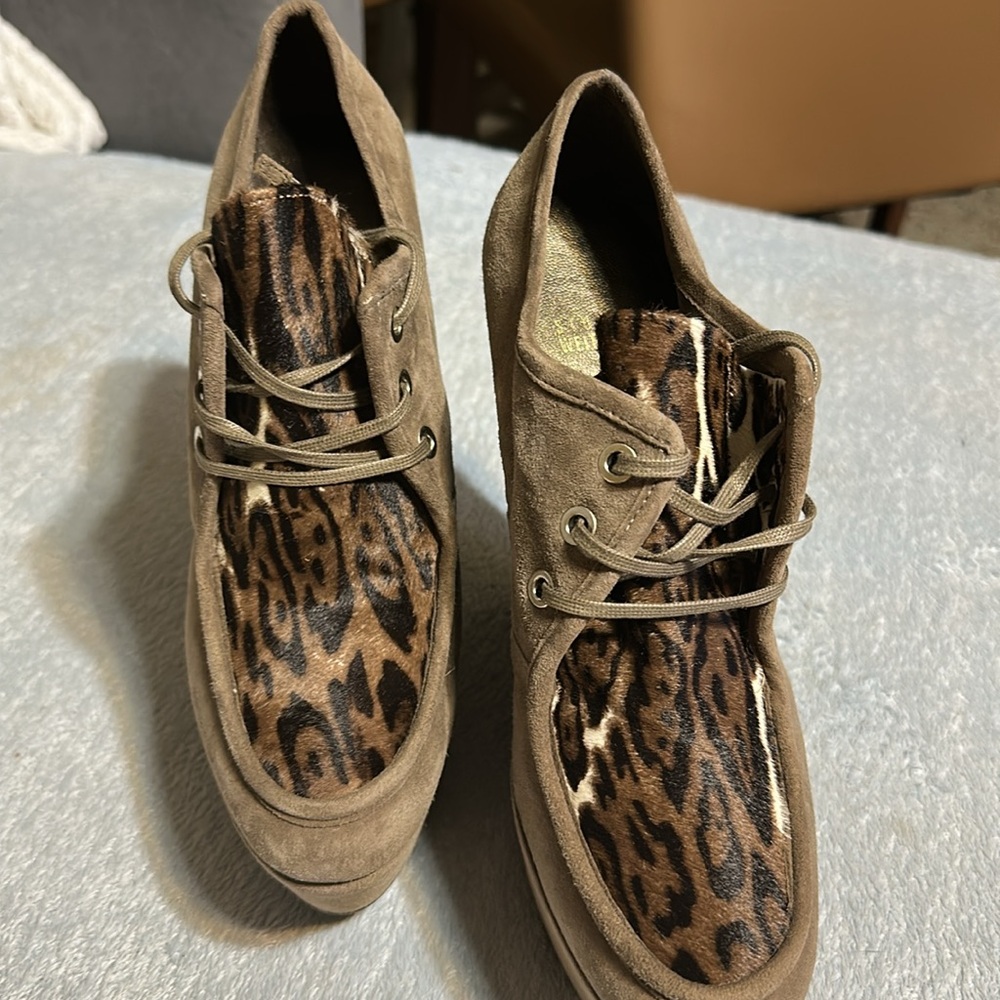 Stuart Weitzman Brown Wedges chunky Shoes - Picture 7 of 14